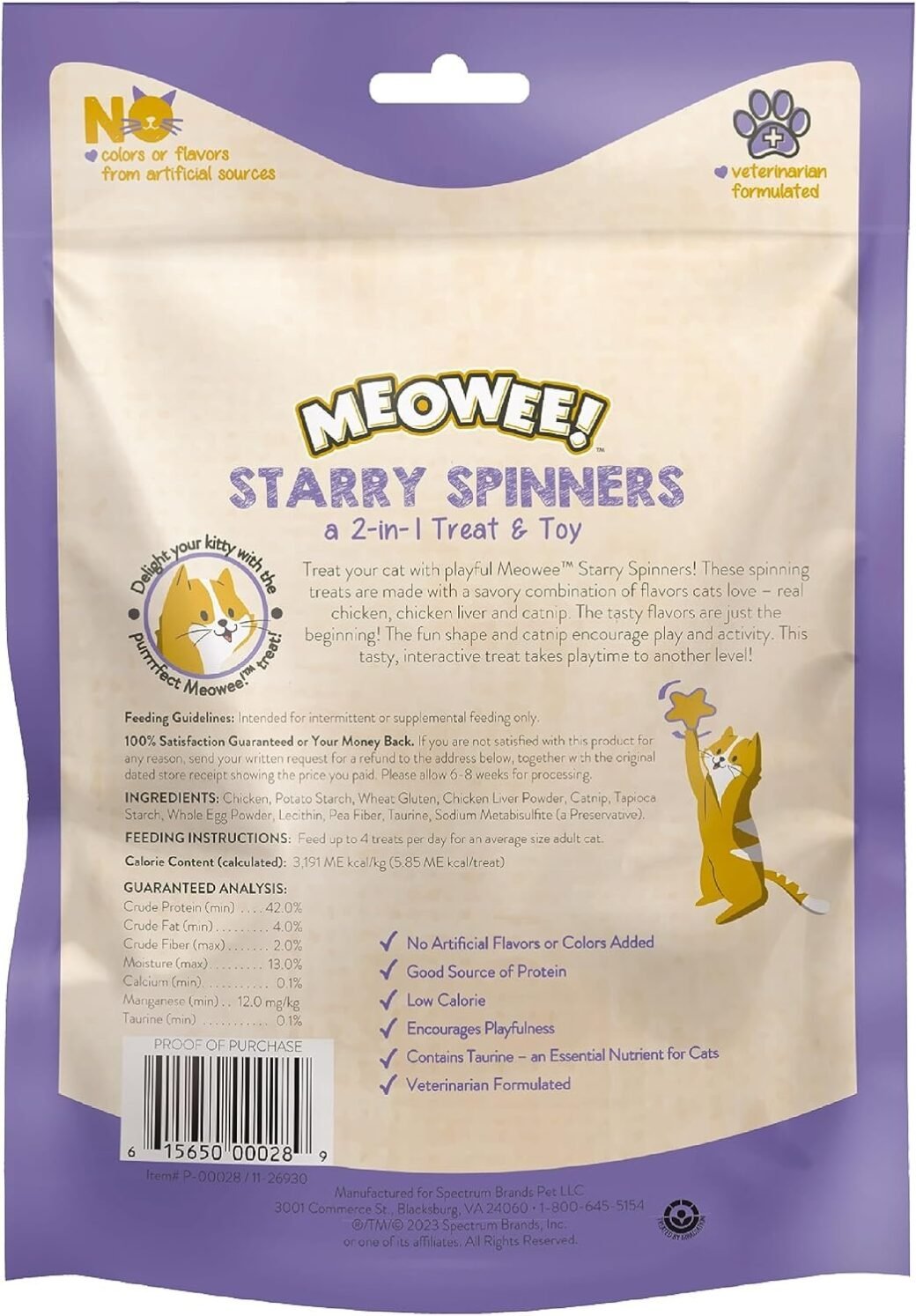 Starry Spinners Cat Treat, 1.25 Ounce Bag,Treat & Toy Made with Real Chicken - Image 5