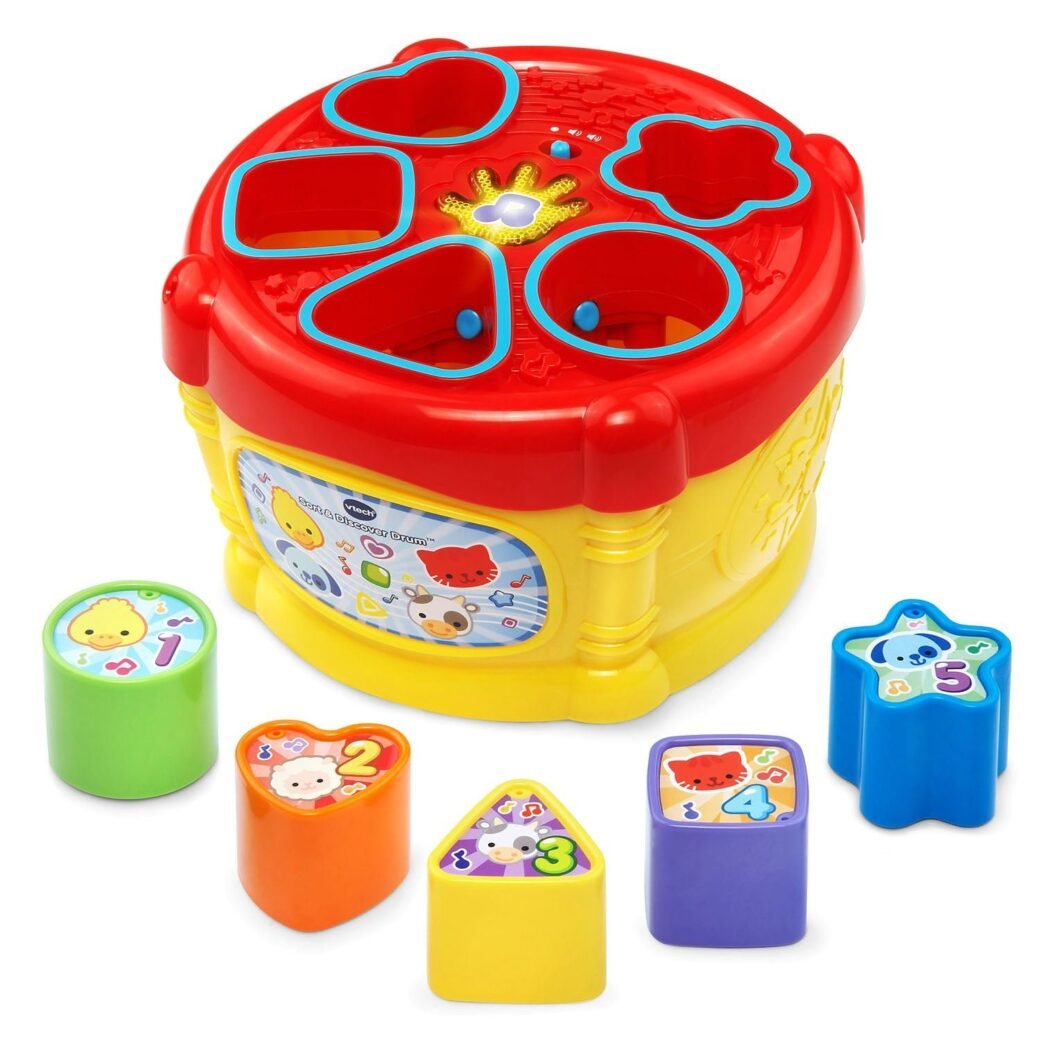 Sort and Discover Drum, Interactive Learning Toy, Baby Drum