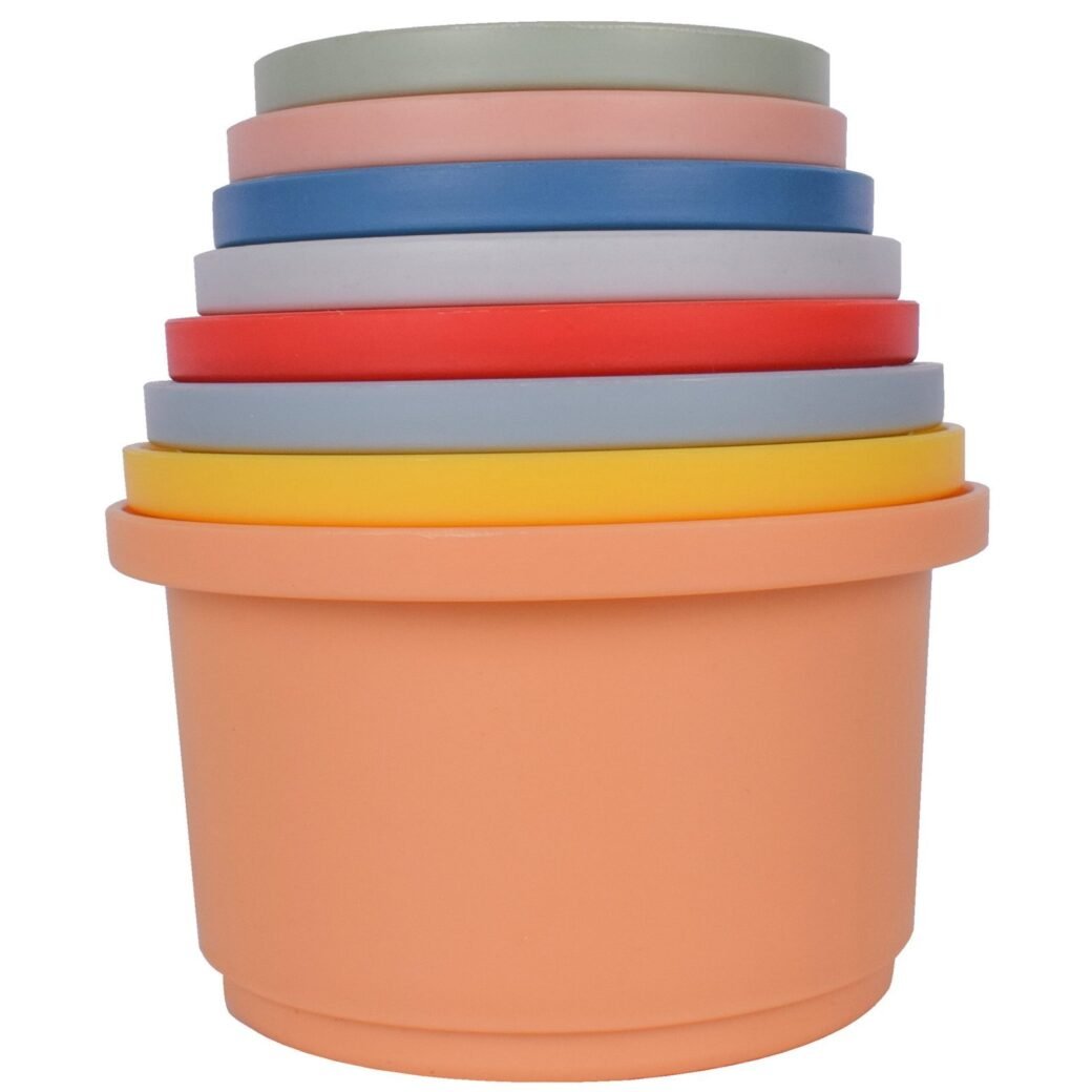 Hopscotch Lane 8 Pk Bath Stacking Cups, Plastic